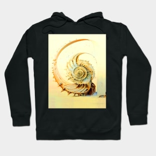 Fibonacci Sequence: Fibonacci Nautilus Shell on a Dark Background Hoodie